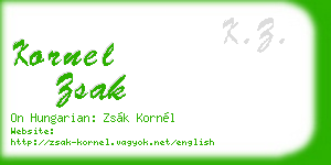 kornel zsak business card