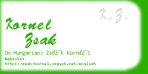 kornel zsak business card
